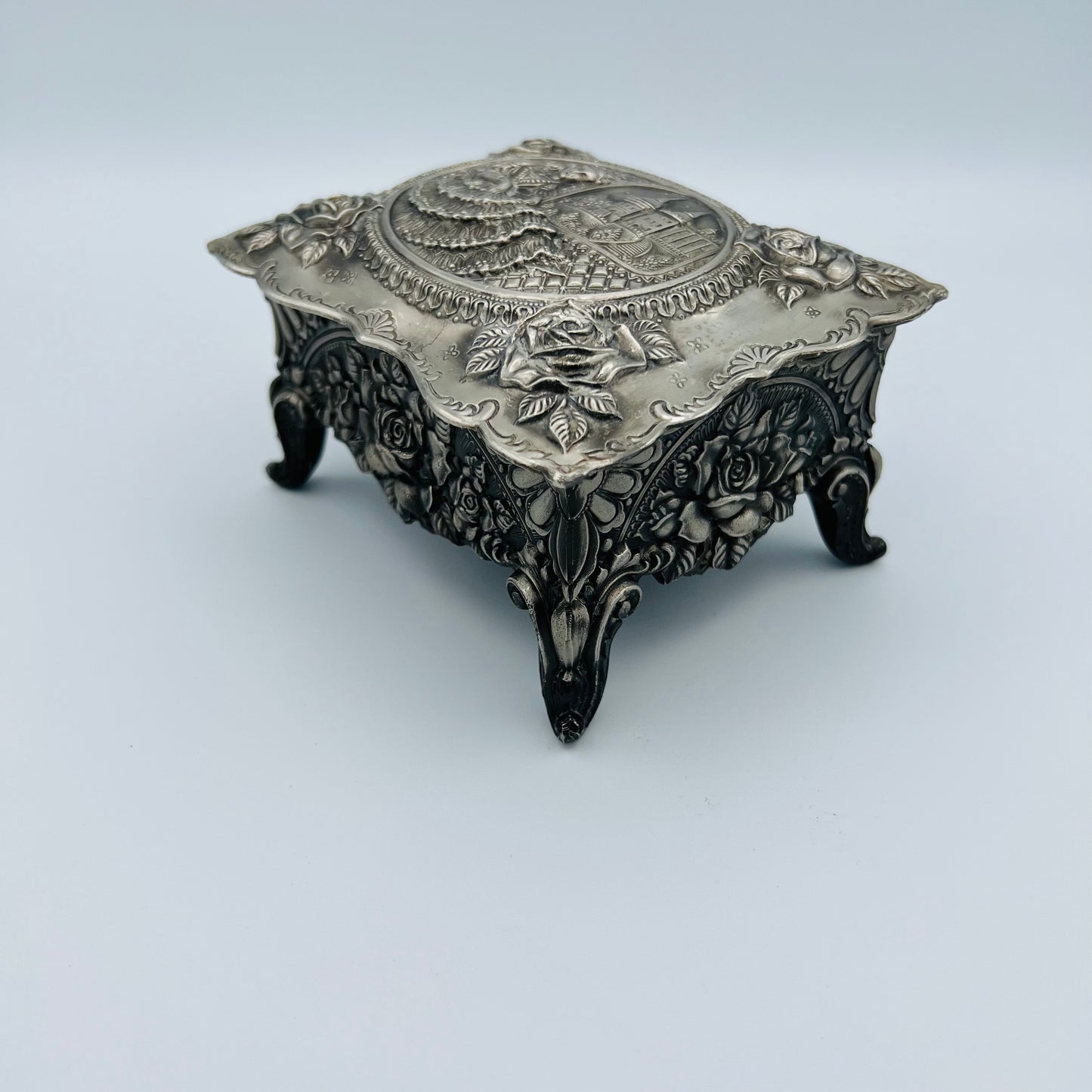 Metal Footed Casket Box