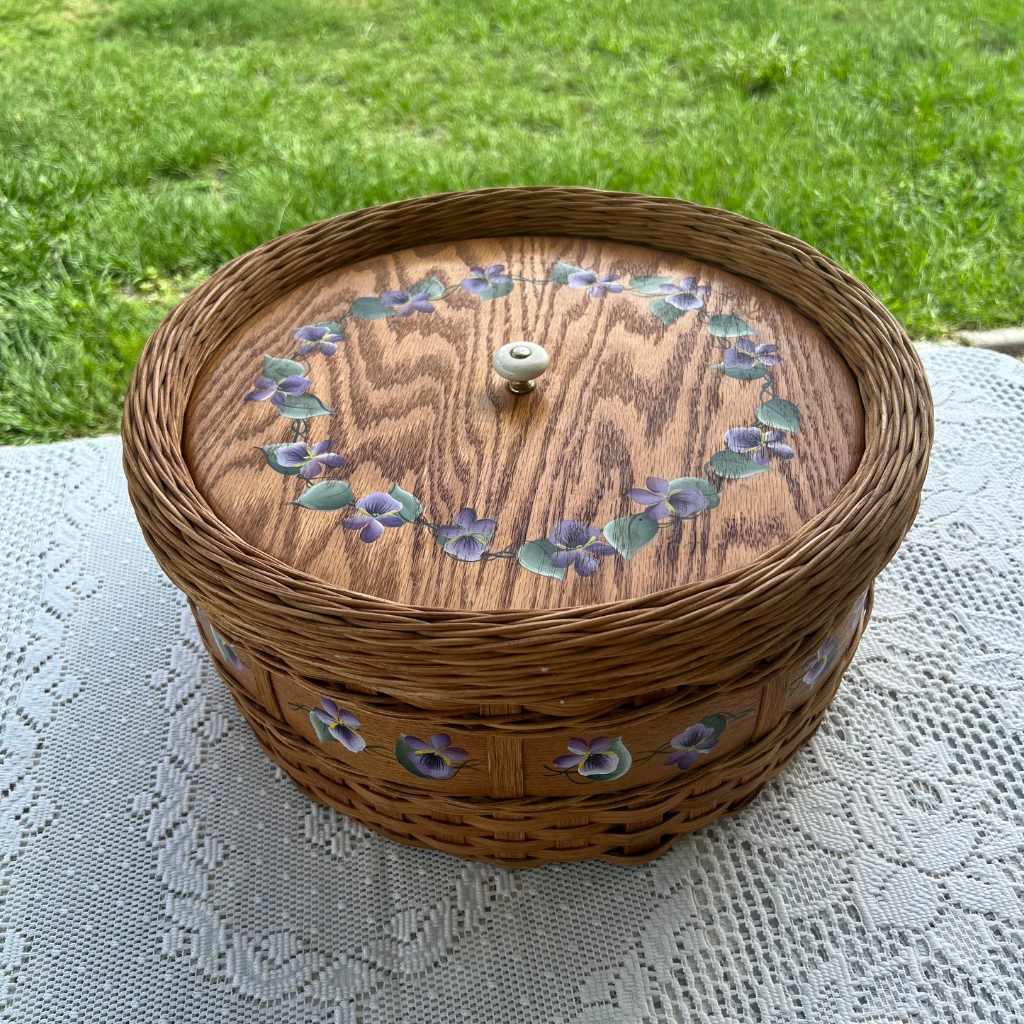 Hand Painted Basket