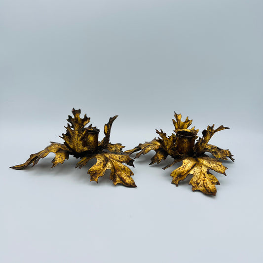 Copper Leaf Candleholders