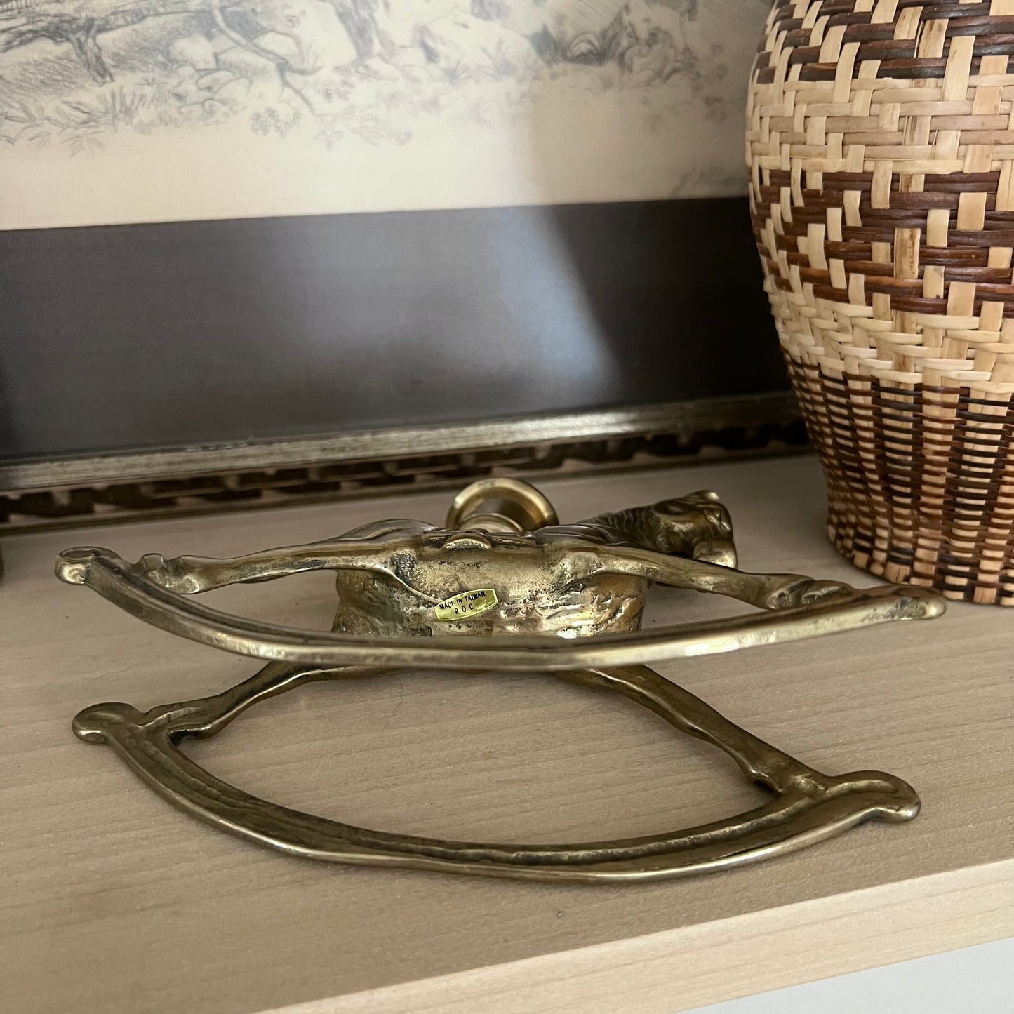 Brass Rocking Horse Candleholder