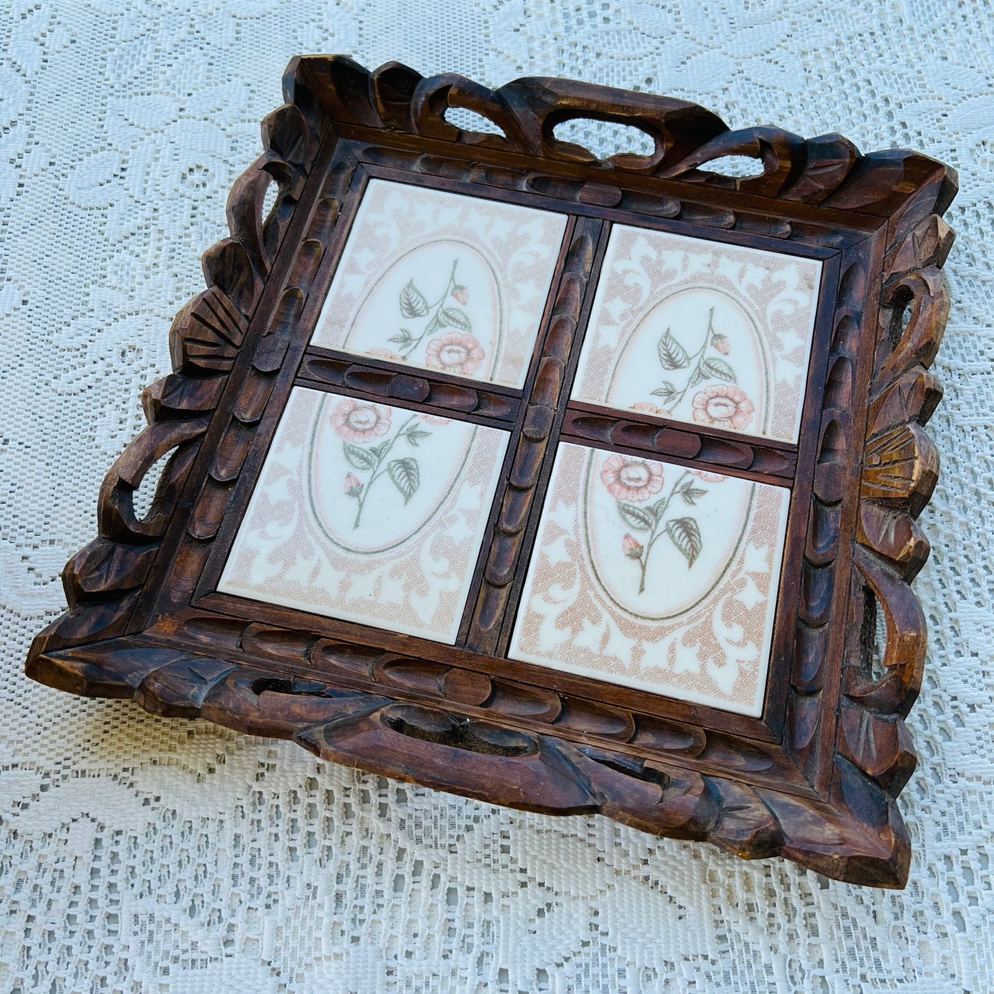 1970 Bohemian Wooden Tray