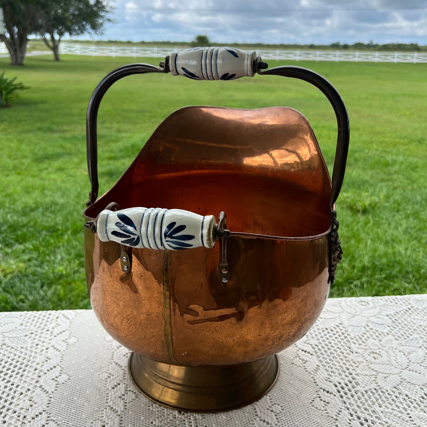 Large Copper Skuttle Bucket