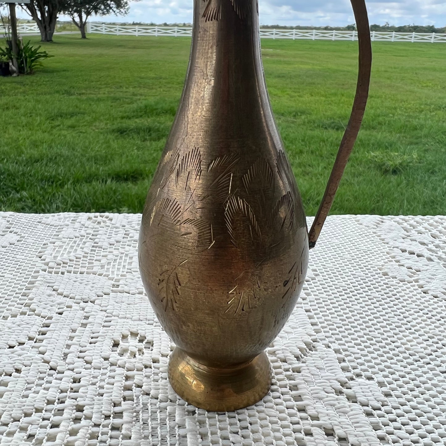 Brass Etched Vase