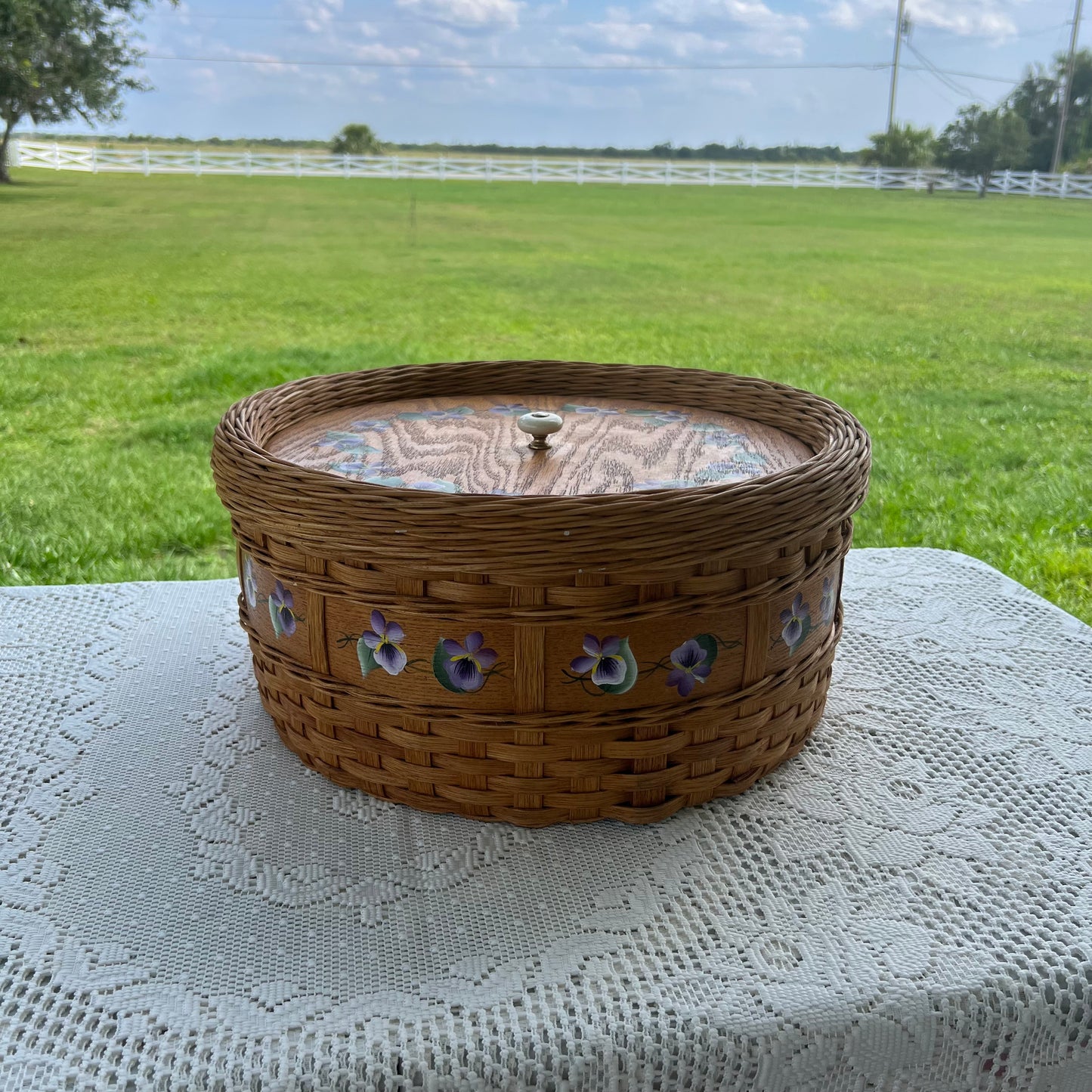 Hand Painted Basket