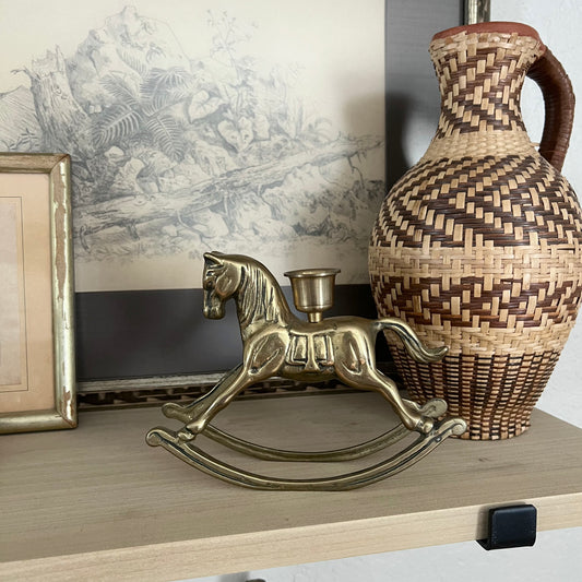 Brass Rocking Horse Candleholder