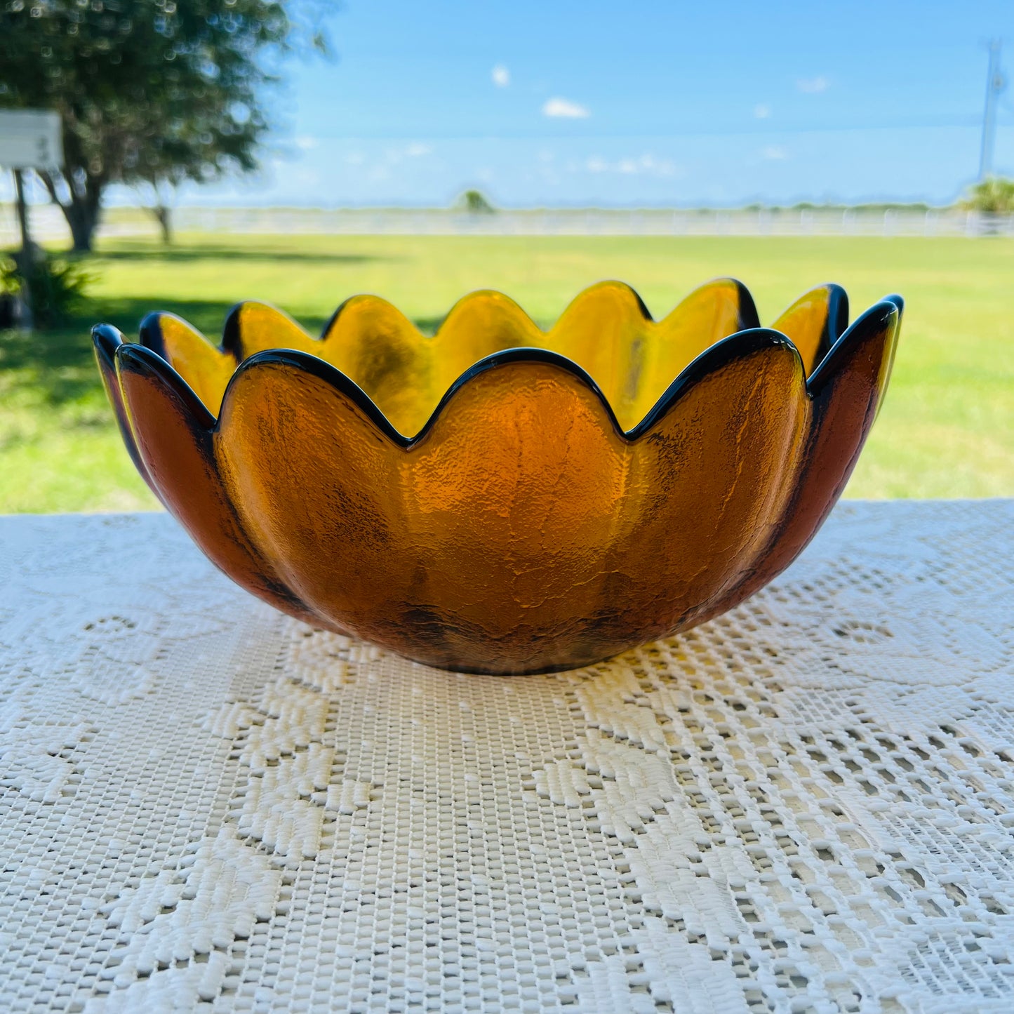 Blenko 14 Petal Lotus Bowl