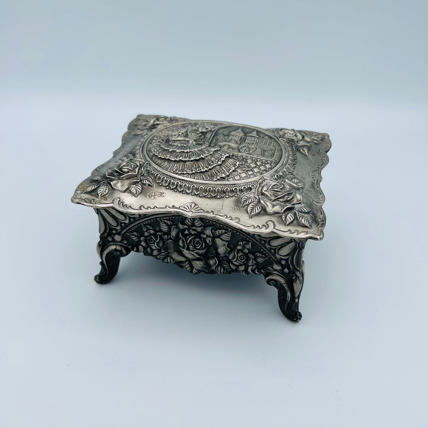 Metal Footed Casket Box