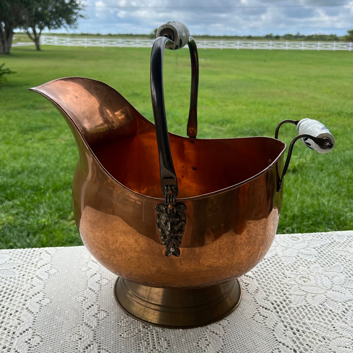 Large Copper Skuttle Bucket