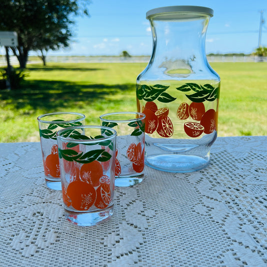 Anchor Hocking Orange Juice Carafe set