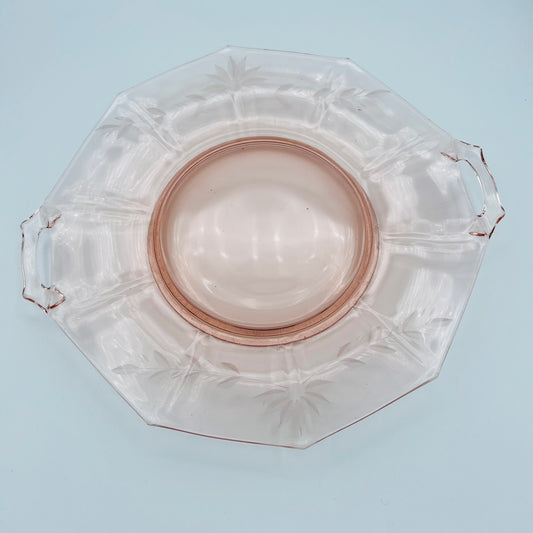 Pink Depression Glass Plate