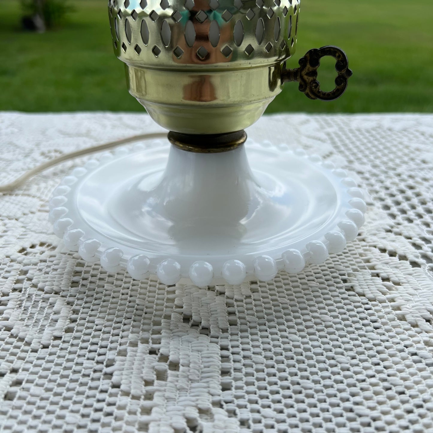 Milk Glass Boudoir Lamp