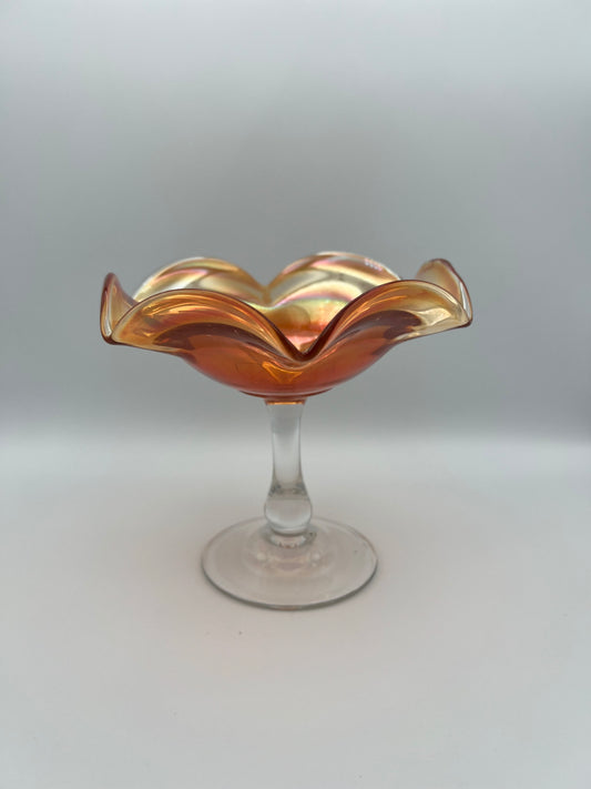 Dugan Carnival Glass Compote