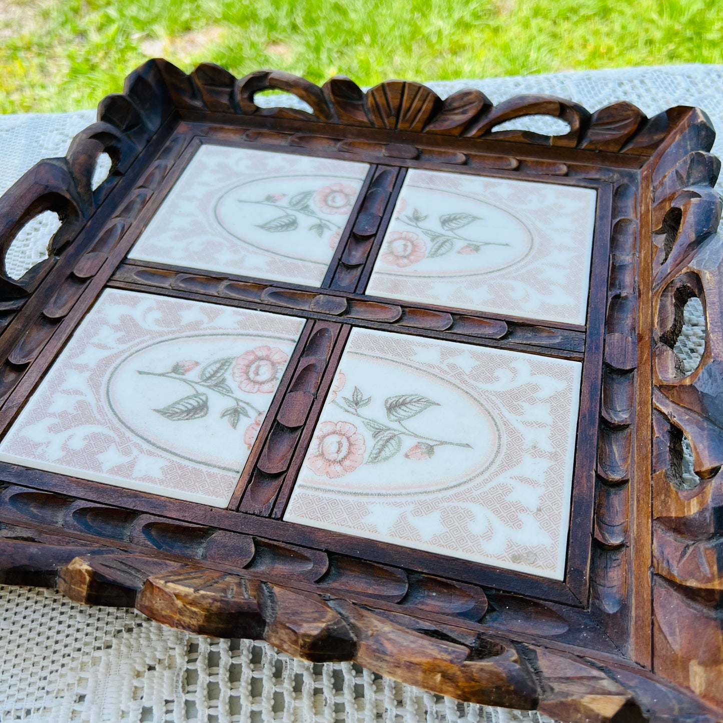 1970 Bohemian Wooden Tray