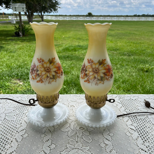 Pair of Milk Glass Lamps