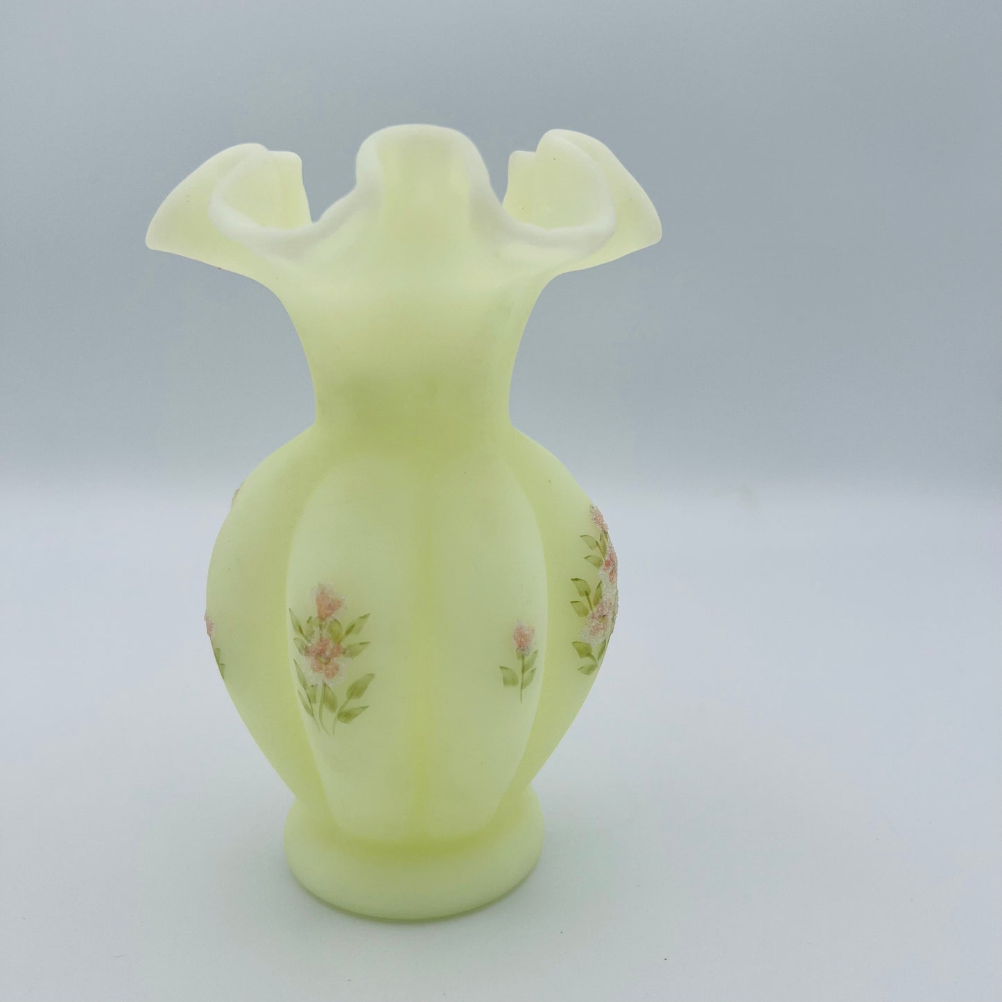 Fenton Custard Melon Vase