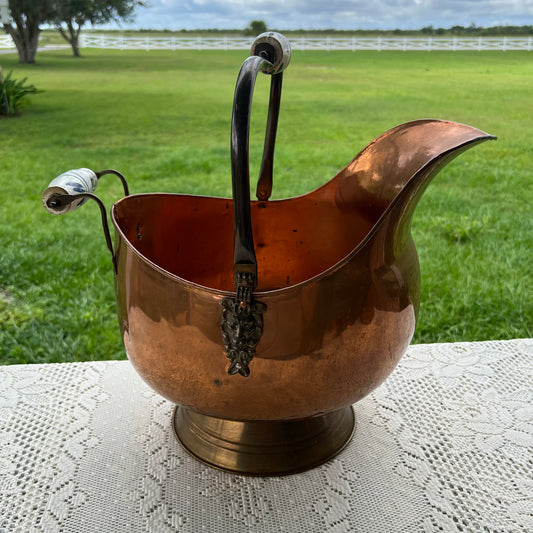 Large Copper Skuttle Bucket