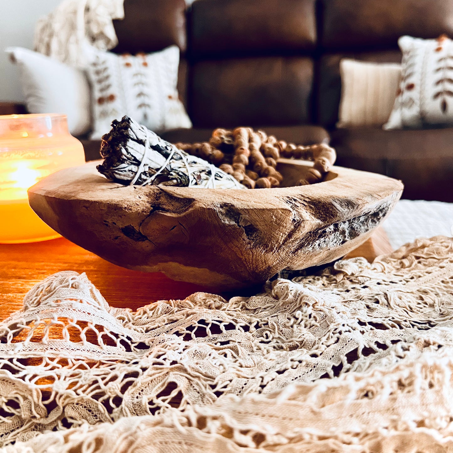 Teak wood bowl