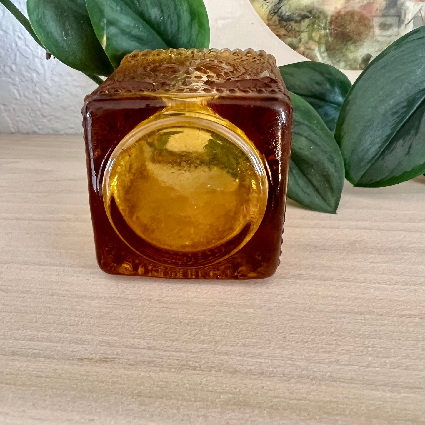 Amber glass votive