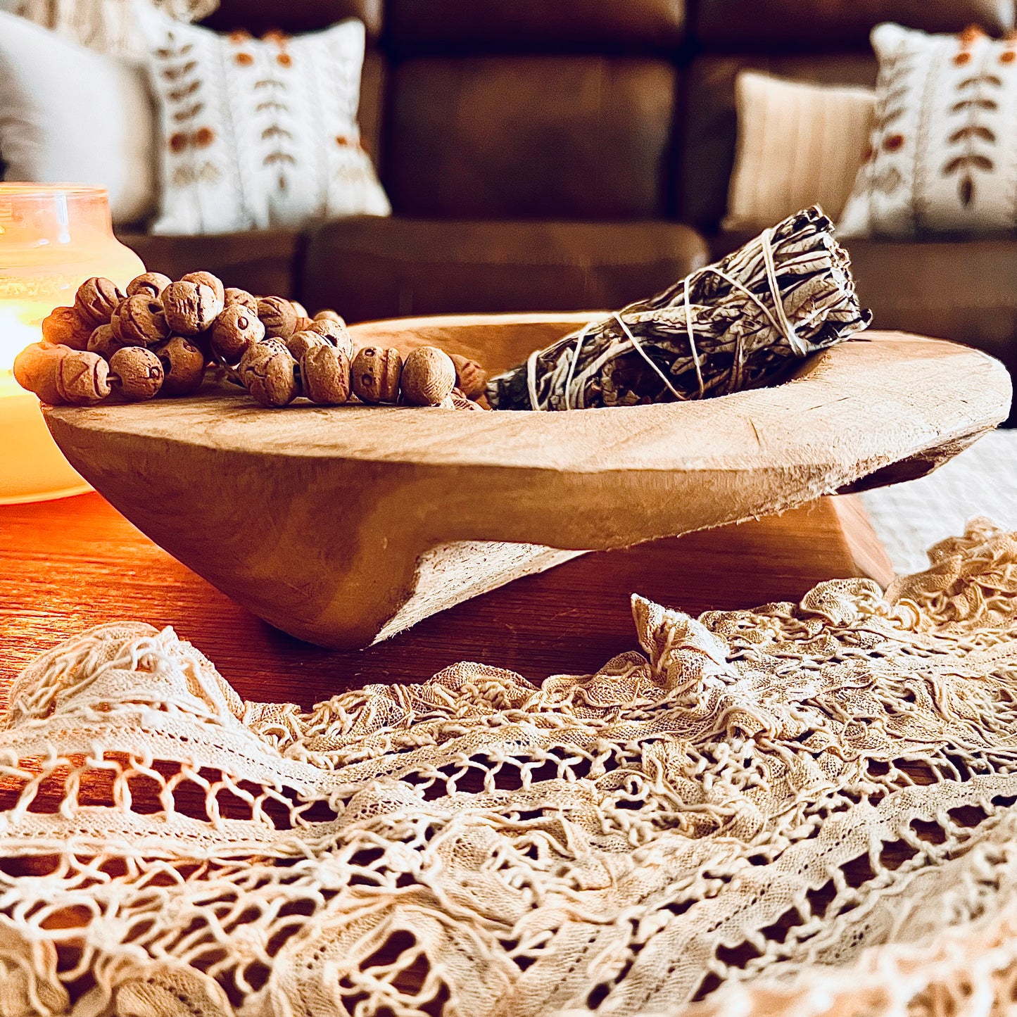 Teak wood bowl