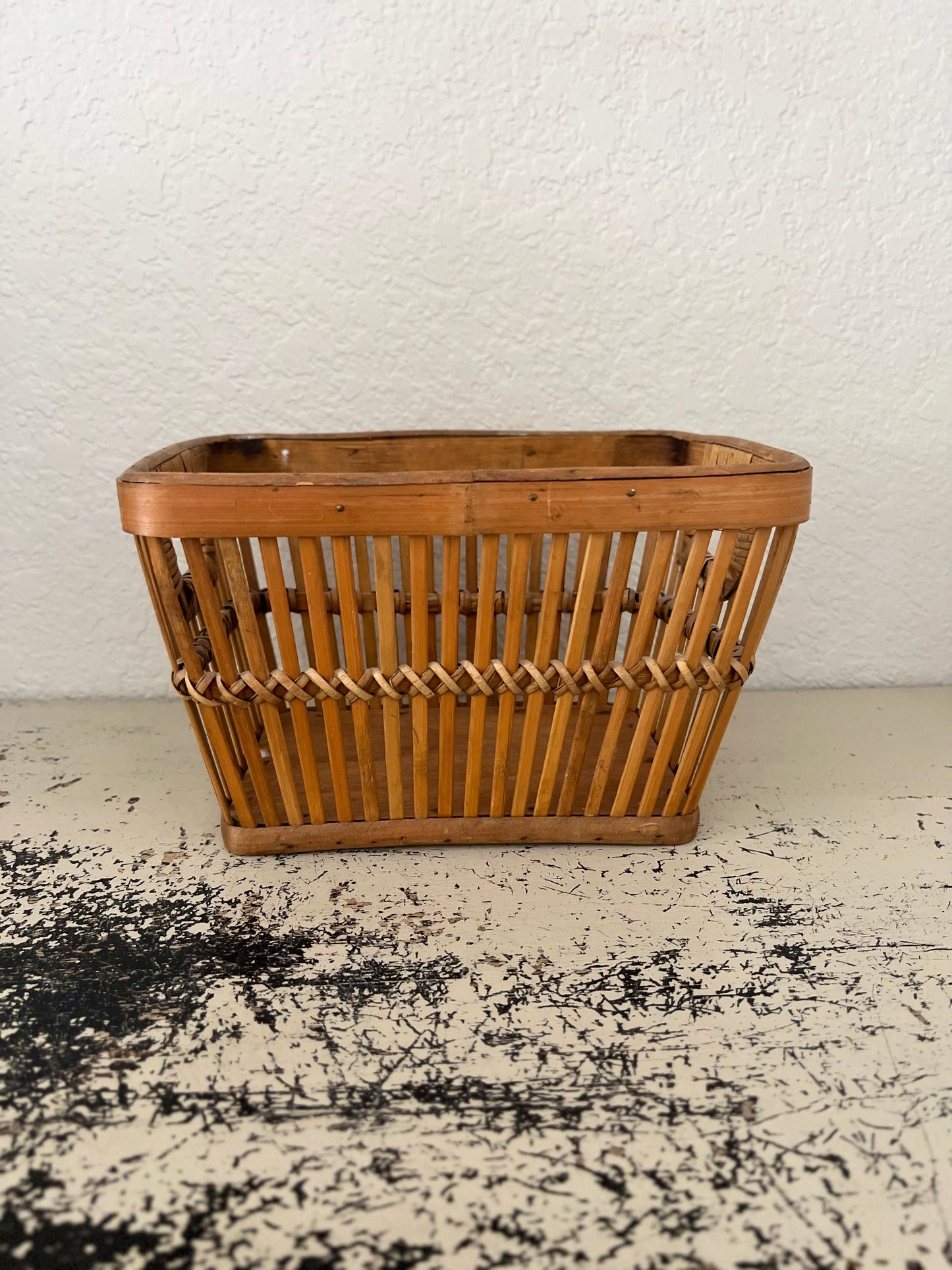 Vintage Woven Rattan Basket