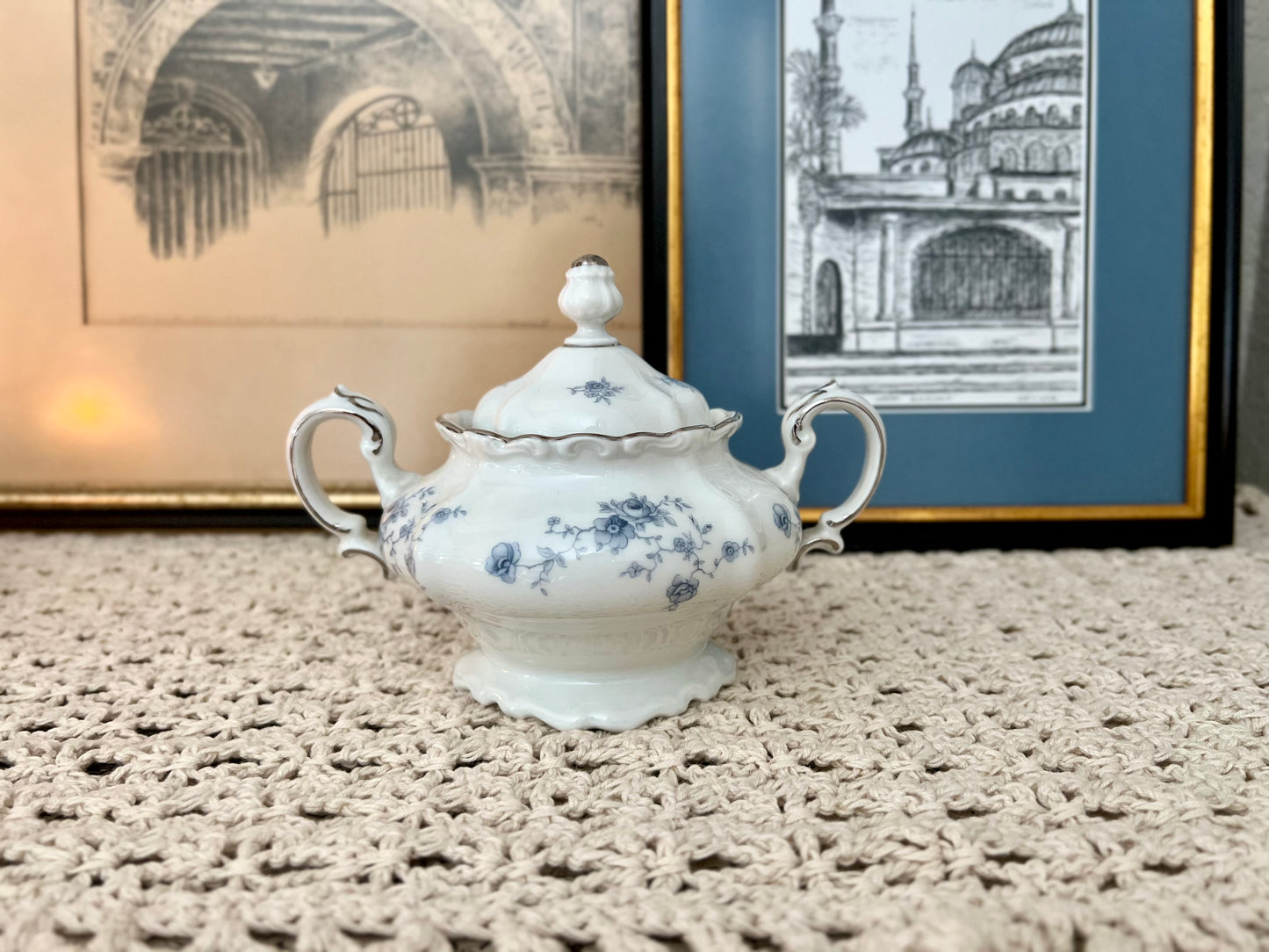 Johann Haviland Blue Garland Sugar Bowl