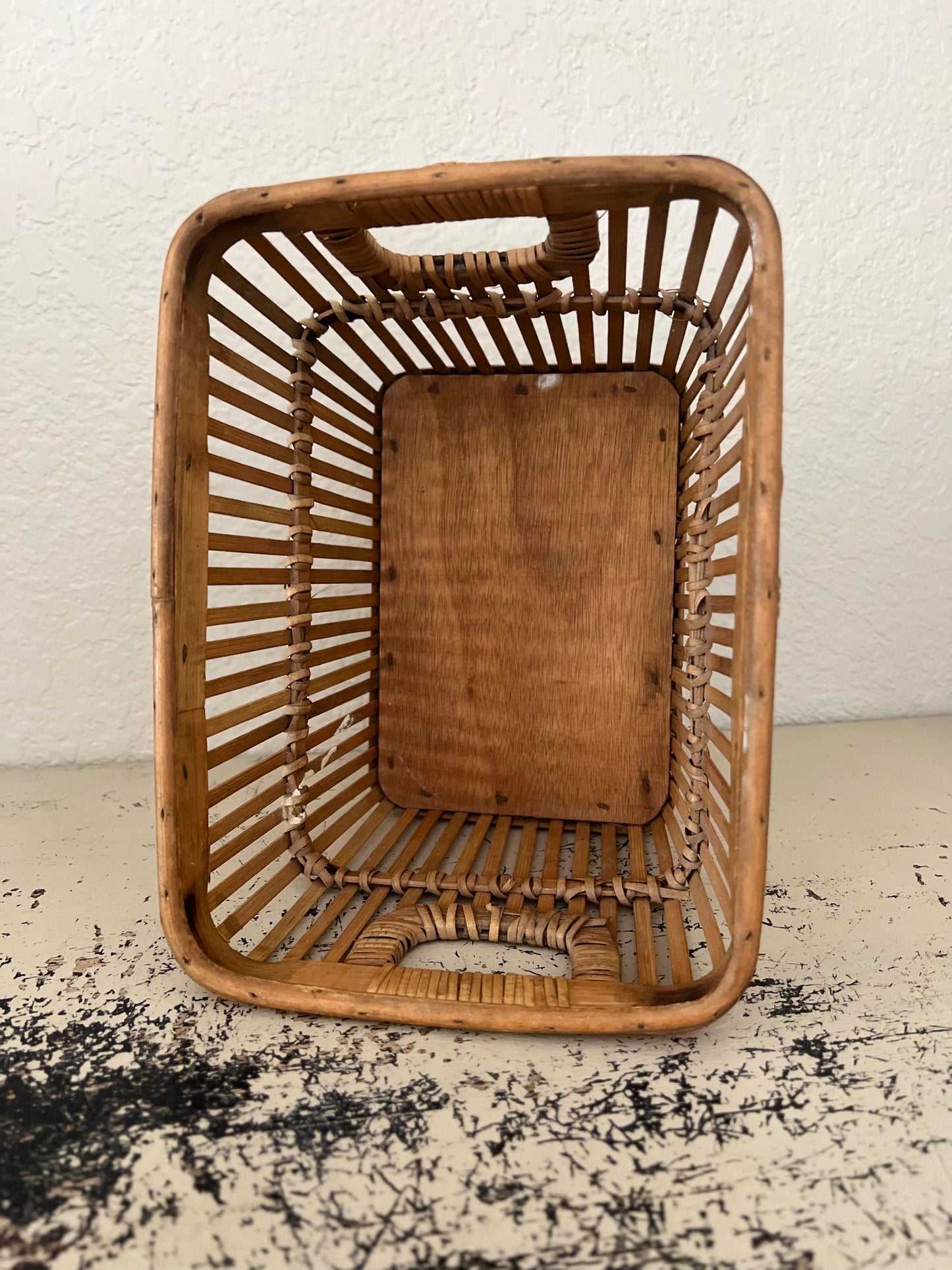 Vintage Woven Rattan Basket