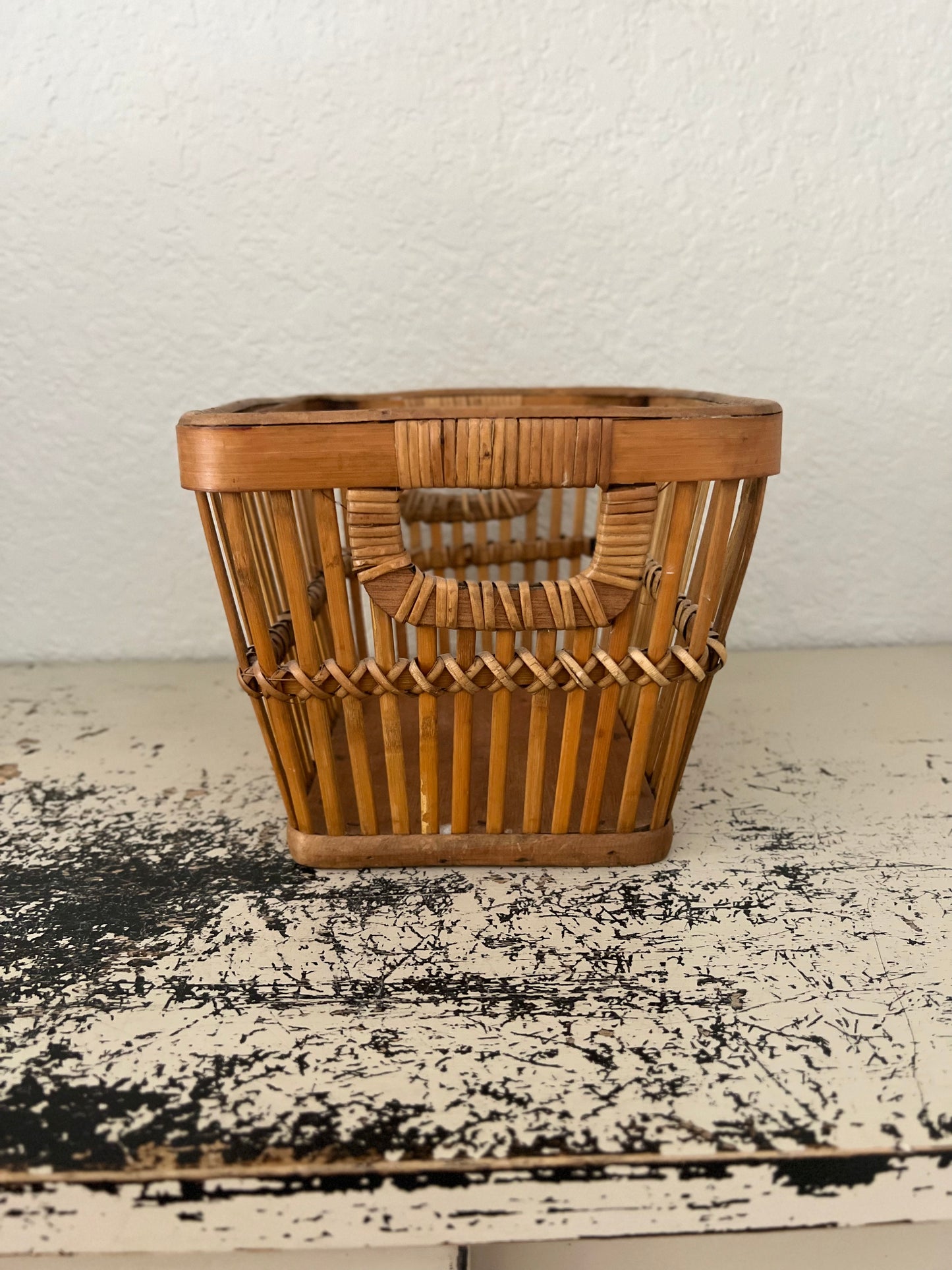 Vintage Woven Rattan Basket