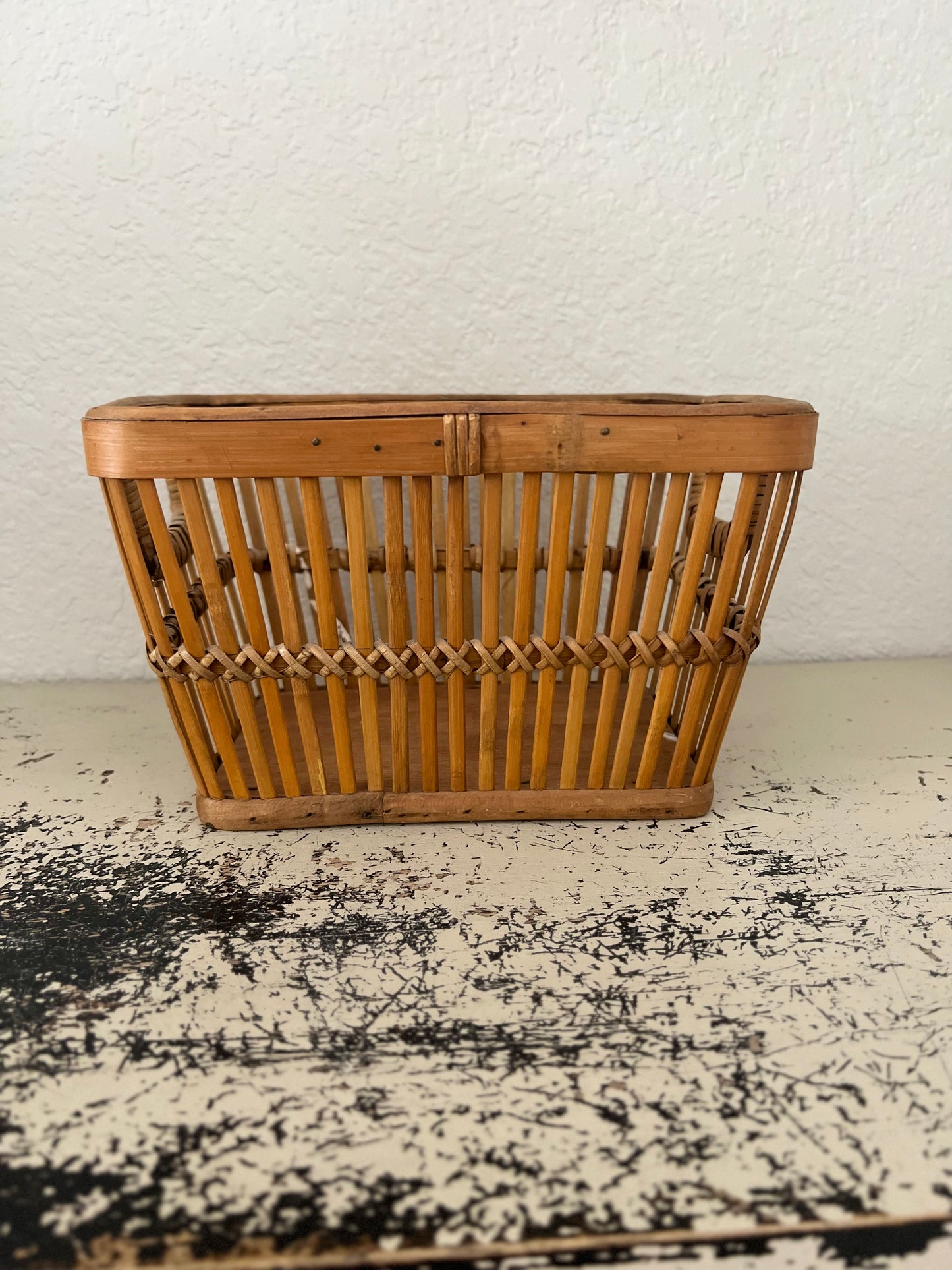 Vintage Woven Rattan Basket