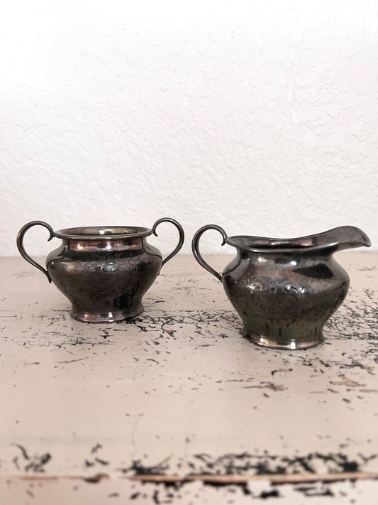 Silver Plated creamer and sugar bowl