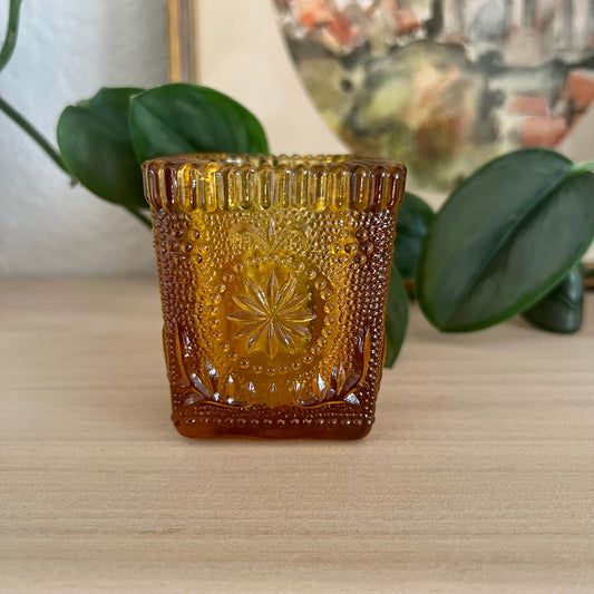 Amber glass votive